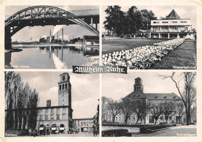 Muelheim Ruhr Friedrich-Wilhelms-Huette Wasserbahnhof Rathaus Ruhranlagen