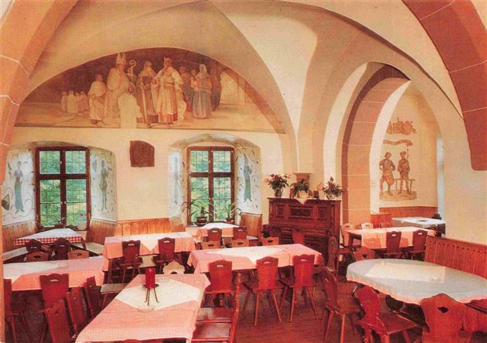 Bad Bergzabern Ritterburg Berwartstein Gaststaette im historischen Rittersaal