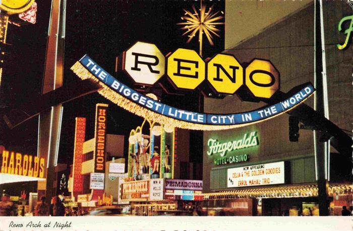 Reno Nevada USA Reno Arch at night