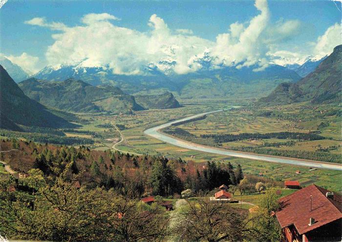 Triesenberg Liechtenstein FL Panorama Rheintal Schweizerberge