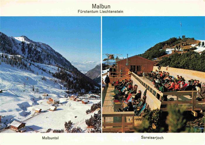 Malbun Triesenberg Liechtenstein Panorama Malbuntal Sareiserjoch Bergrestaurant