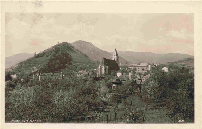 Spitz Donau Wachau Niederoesterreich AT Panorama mit Kirche