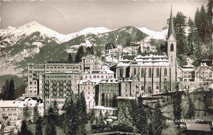 Bad Gastein AT Wintermotiv mit Kirche