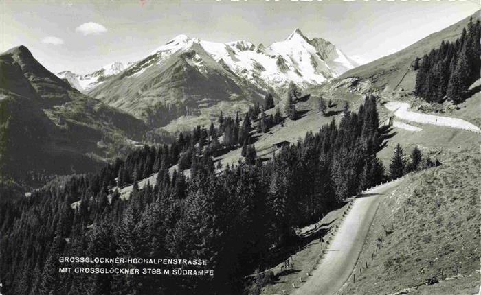 Grossglockner 3798m Kaernten AT mit Grossglockner Hochalpenstrasse Suedrampe
