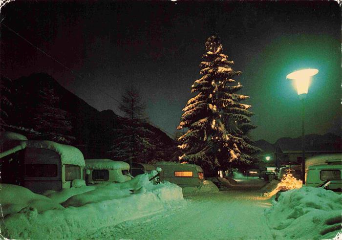 Ruhpolding Bayern Campingplatz Ortnerhof zur Weihnachtszeit