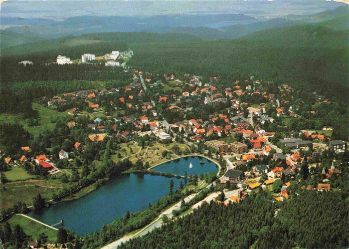 Hahnenklee-Bockswiese Harz Fliegeraufnahme mit Haus am Karpfenteich