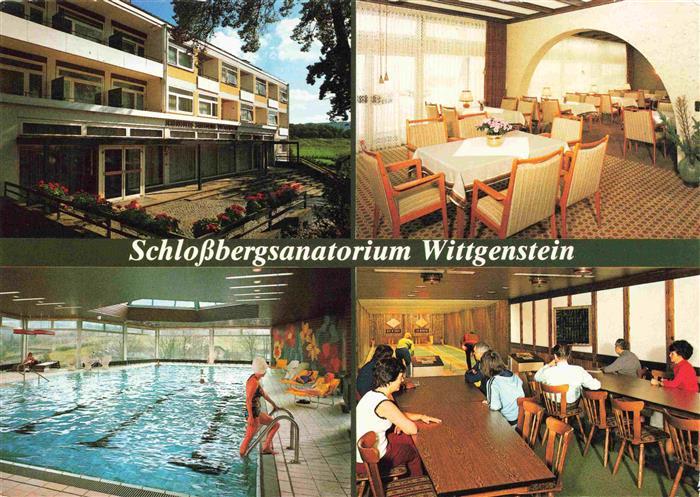 BAD LAASPHE Schlossbergsanatorium Wittgenstein Gaststube Hallenbad Kegelbahn