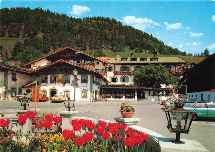 Wallgau Garmisch-Partenkirchen Bayern Lueftlmalerei am Hotel Gasthof Post