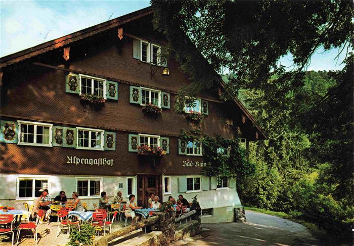 Oberstaufen Oberallgaeu Bayern Alpengasthof Bad Rain Terrasse