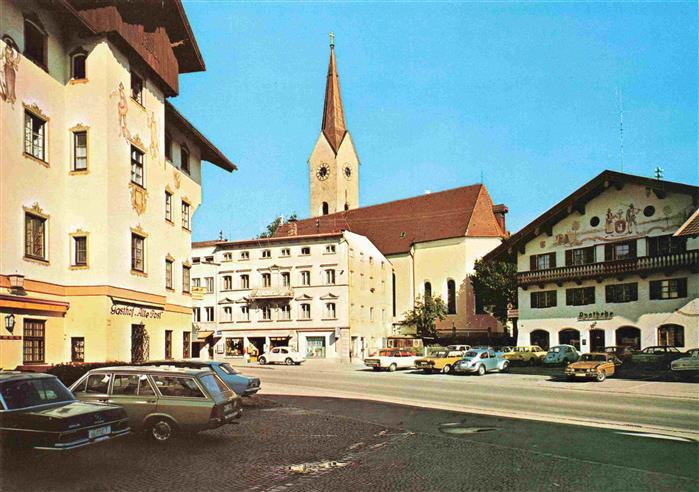Holzkirchen Oberbayern Gasthof Alte Post Apotheke Kirchturm
