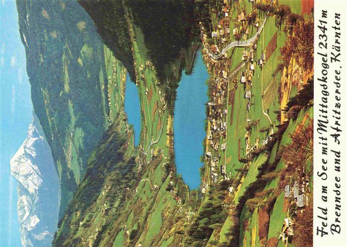 Feld am See Kaernten AT Fliegeraufnahme mit Mittagskogel Brennsee und Afritzerse