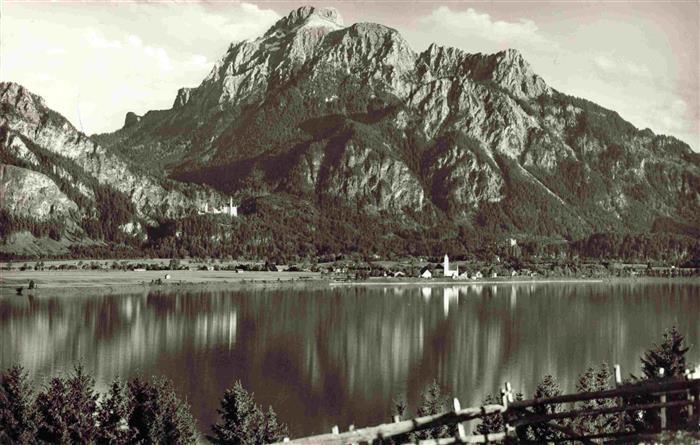 Forggensee Fuessen Allgaeu Panorama mit Schwangau Waltenhofen Koenigsschloesser