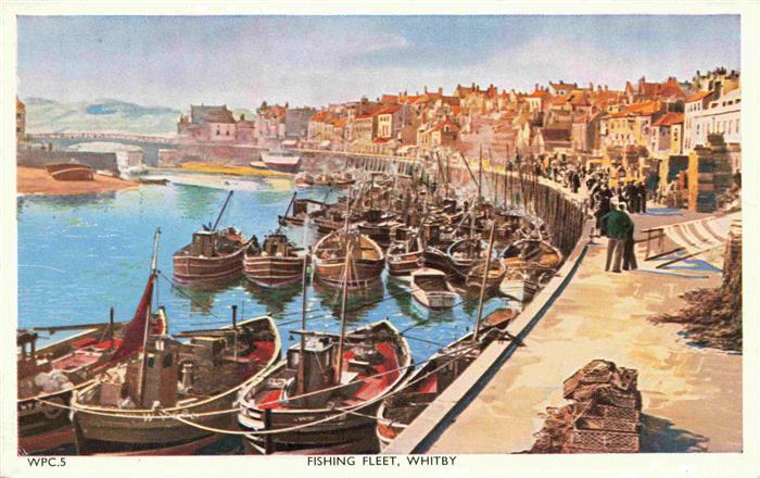 Whitby Yorkshire UK Fishing Fleet Kuenstlerkarte