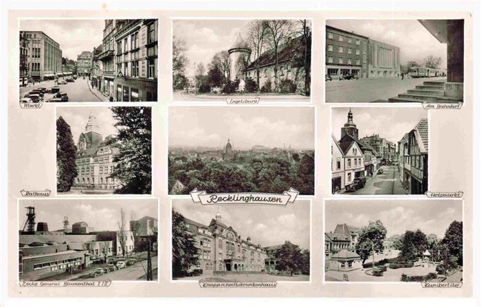 Recklinghausen Westfalen Markt Engelsburg Bahnhof Rathaus Holzmarkt Zeche Krank