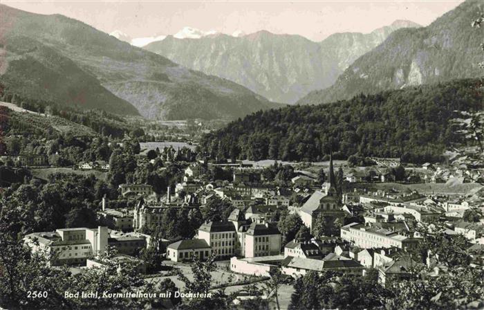 Bad Ischl Salzkammergut AT Panorama Kurmittelhaus Blick gegen Dachstein