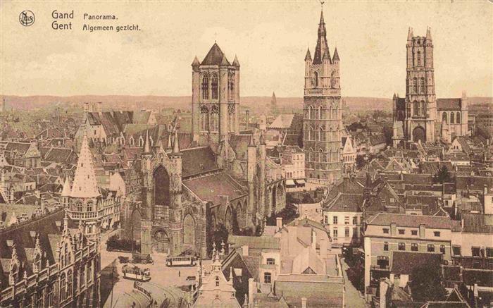 GENT Gand Belgie Panorama Stadtzentrum Kirchen