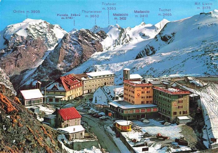 Stilfserjoch 2750m Passo dello Stelvio IT Berghotels Alpenpanorama