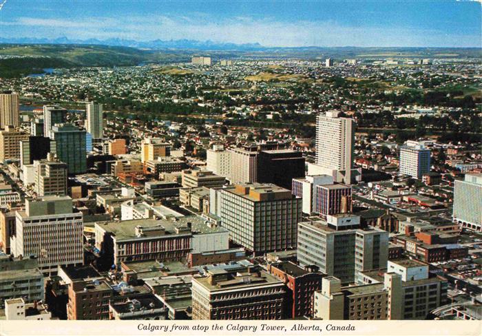Calgary Alberta Canada City from atop the Calgary Tower
