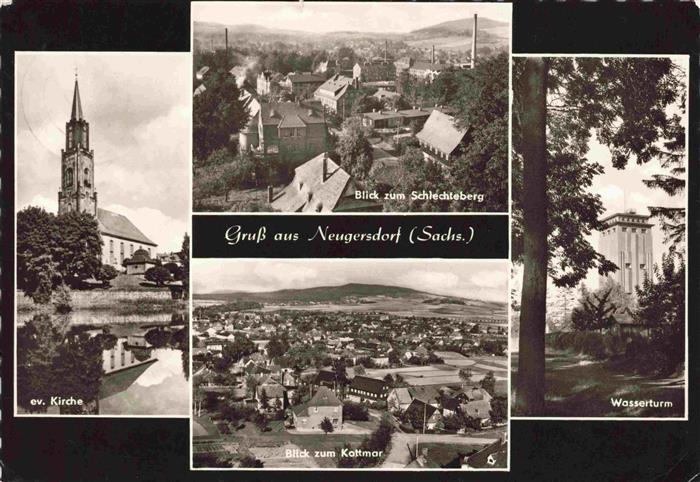 Neugersdorf Sachsen Kirche Panorama Blick zum Schlechteberg Blick zum Kottmar Wa