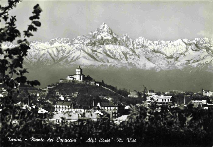 TORINO Turin IT Panorama Monte dei Capuccini Alpi Cozie Monte Viso