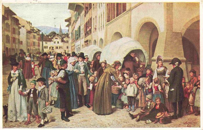 Anker Albert Kuenstlerkarte Die Stanser Kinder in Murten