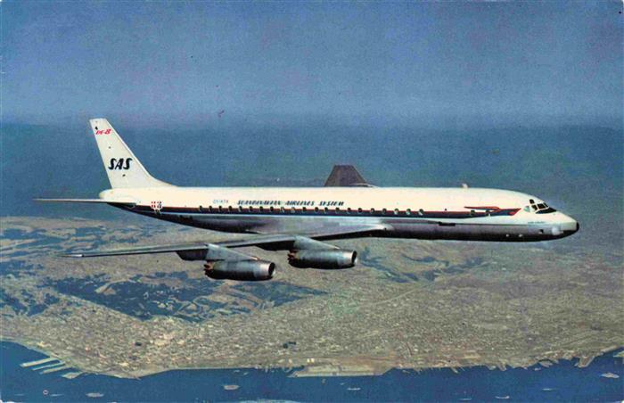 Flugzeuge Zivil Sas Extra long range Douglas DC-8 jetliner