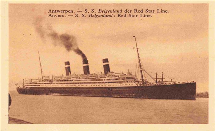 Dampfer Oceanliner Red Star Line Belgenland Antwerpen