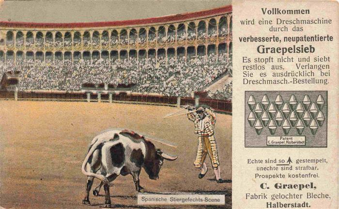 Corrida de Toros Stierkampf Bullfight-- Spanische Stiergefechts-Scene