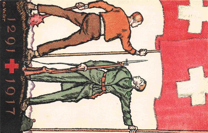 Bundesfeier Schweiz Militaria ed Vallet Rote Kreuz