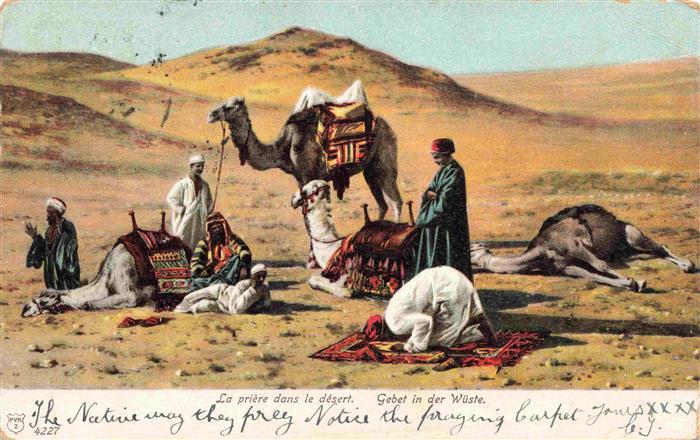 Nomades Nomaden Beduines Bedouines-- Kamel Chameau Gebet wüste