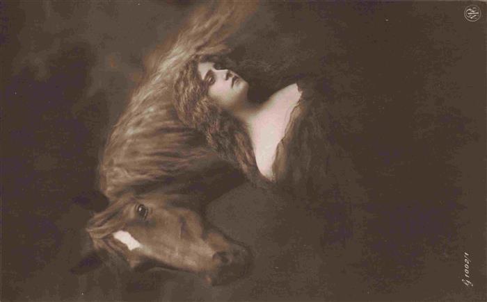 Foto NPG Nr. 1002/1 Pferd Frau