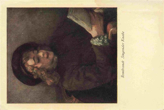 Rembrandt  van Rijn Kuenstlerkarte Alte Kuenstler Singender Knabe