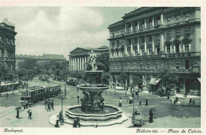 Strassenbahn Tramway-- Budapest Place de Calvin