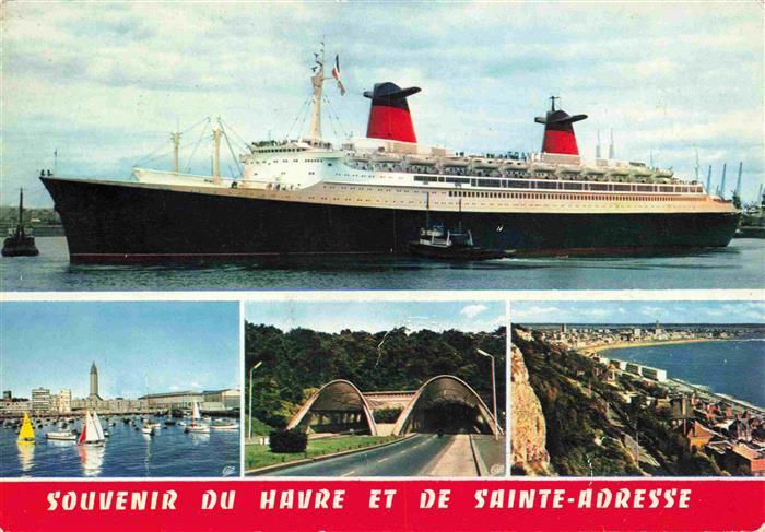 Dampfer Oceanliner le Havre Ste-Adresse Port des Yachts Tunnel Paquebot France