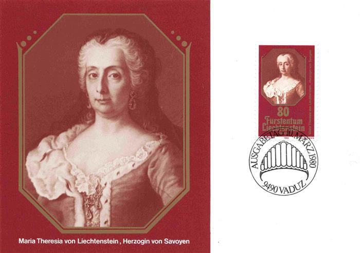 Adel Liechtenstein Fuerstenhaus Maria Theresia Herzogin vo Savoyen