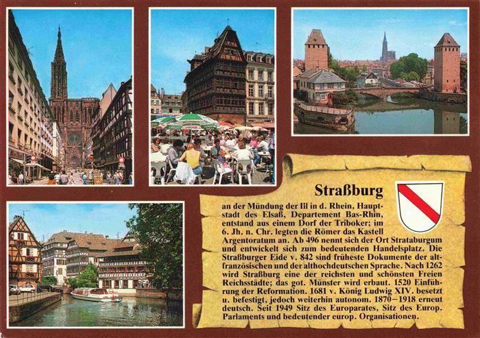 Chronik-AK Strassburg Muenster Gedeckte Bruecken