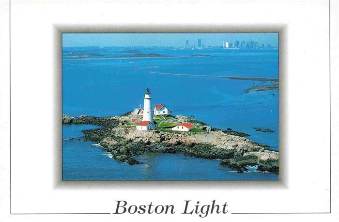 Leuchtturm Lighthouse Faro Phare-- Historic Boston Light Massachusetts