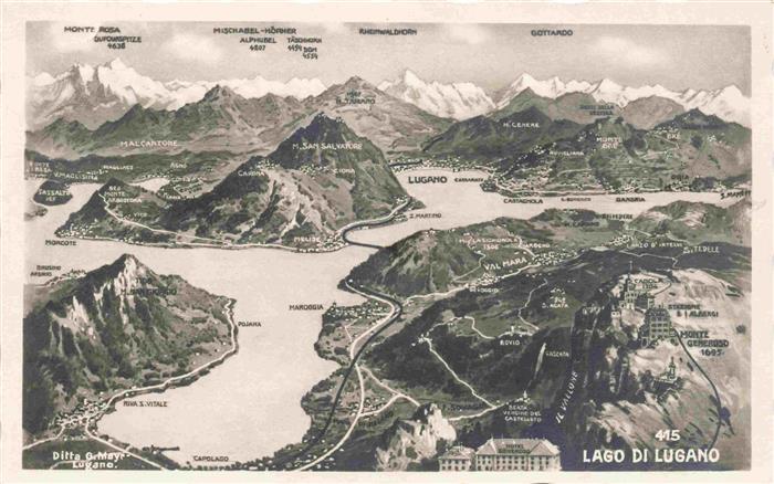 Lago di Lugano TI Panoramakarte