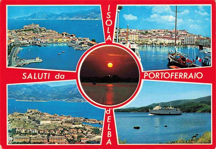 Portoferraio Elba IT Fliegeraufnahmen Panorama Faehrschiff