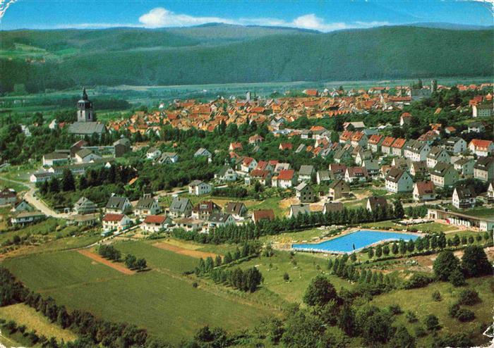 BAD SOODEN-ALLENDORF Fliegeraufnahme mit Freibad