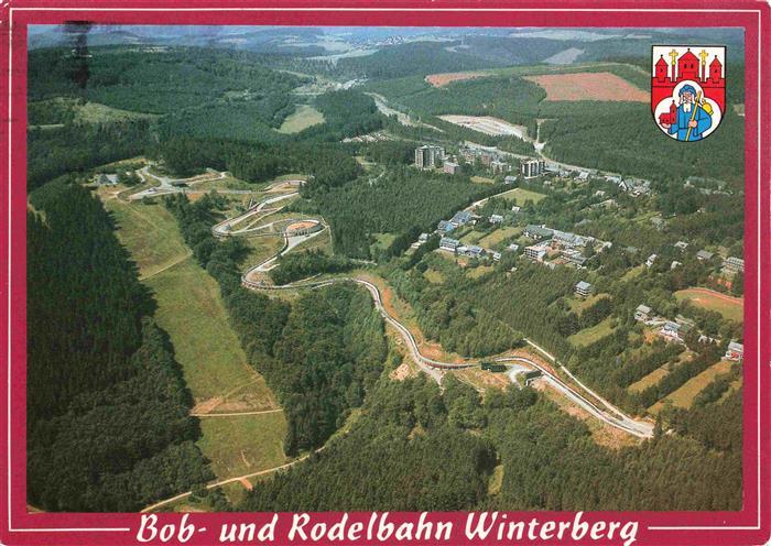 Winterberg Hochsauerland NRW Bob und Rodelbahn Fliegeraufnahme