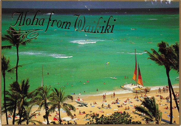 Waikiki Honolulu Hawaii USA Strandpartie Panorama