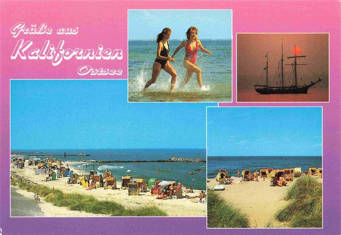 Kalifornien Ostseebad Strandpartien Badespass Dreimastsegler