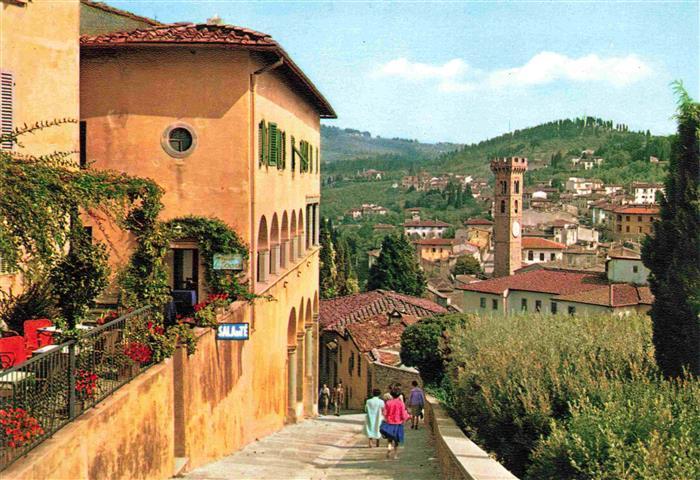 Fiesole Toscana IT Via di San Francesco e Panorama