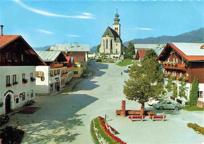 St Veit Pongau Salzburg AT Dorfplatz mit Kirche