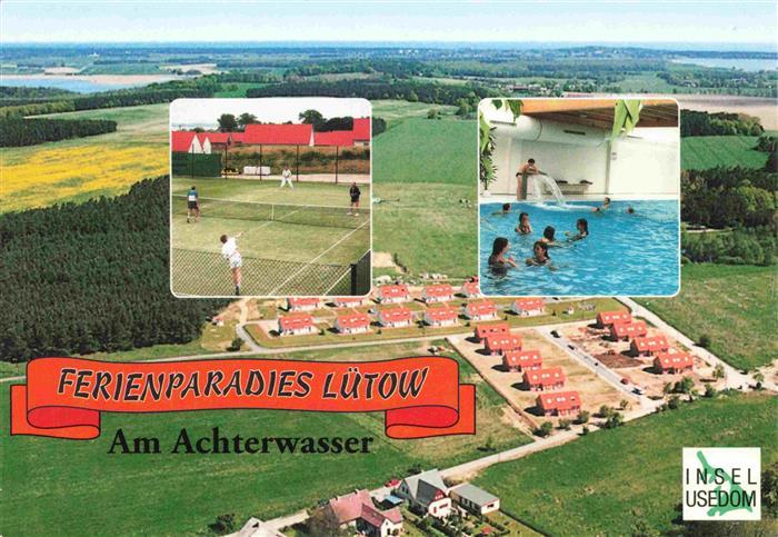 ZINNOWITZ Ostseebad Ferienparadies Luetow Fliegeraufnahme Tennisplatz Hallenbad