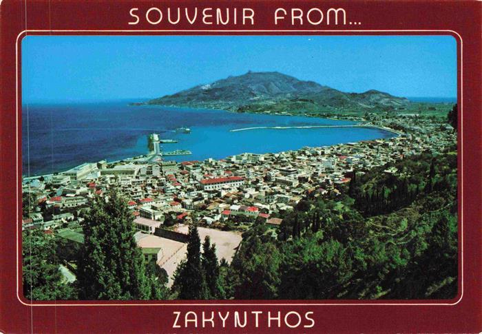 Zakynthos Zante Greece Fliegeraufnahme mit Stadt und Hafen