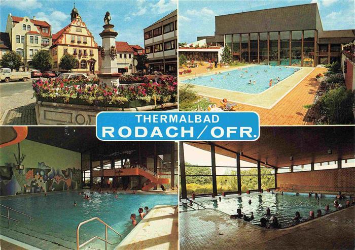 Rodach Bad Rodach Coburg Thermalbad Hallenbad Marktplatz mit Brunnen