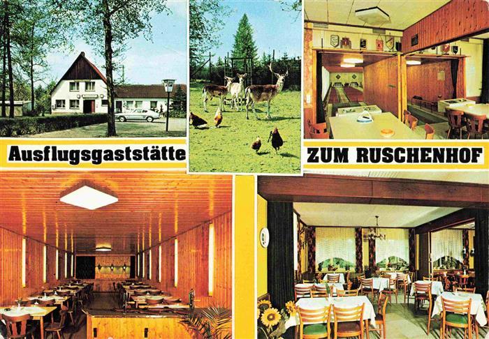 Waltrop Recklinghausen NRW Gasthof Zum Ruschenhof Gastraeume Kegelbahn Tierpark