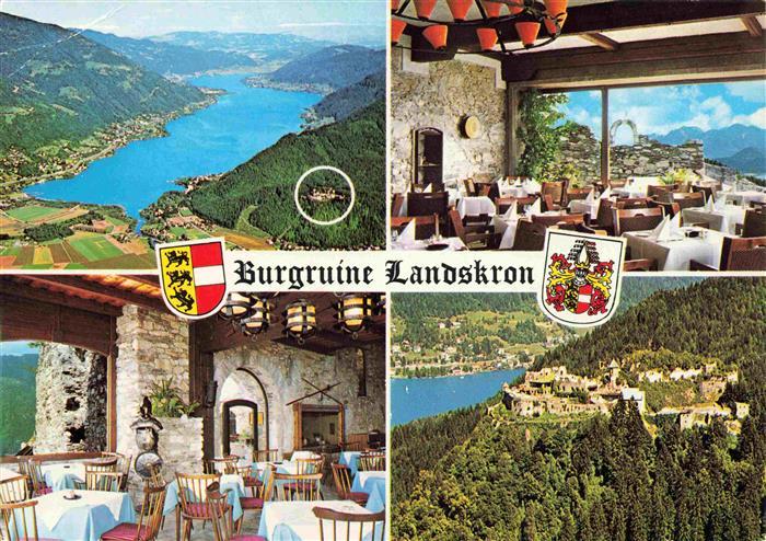 Landskron Ruine Ossiachersee Kaernten AT Cafe Restaurant Bar Turmsaal Kronensaal